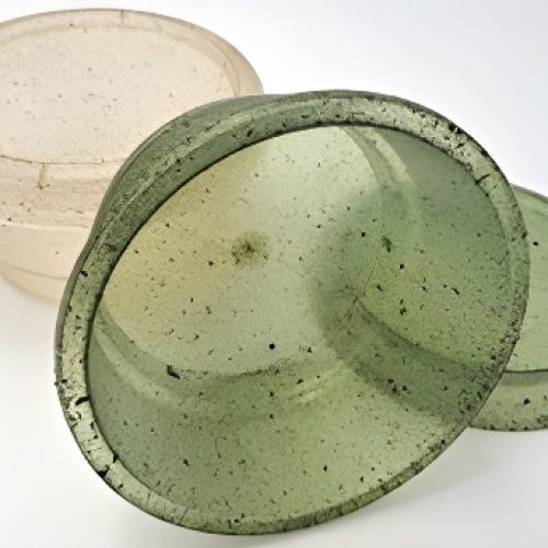 Food packaging jar made with pigment from chlorophyll and natural artichoke fibers  - BARBARA